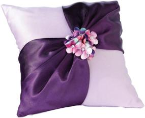 img 2 attached to 💍 Lillian Rose Purple Wedding Ring Pillow with Flower Detail, 8' (RP760)