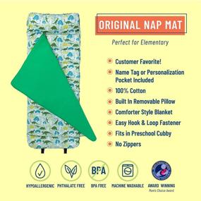 img 3 attached to 🦕 Wildkin Original Nap Mat with Pillow for Toddler Boys and Girls - Ideal for Daycare and Preschool - Mom's Choice Award Winner - BPA-Free - Olive Kids (Dinomite Dinosaurs)