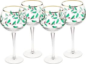 img 1 attached to Optimized Lenox 🍷 Holiday 4-Piece Wine Glass Set