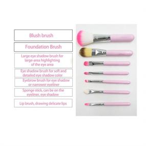 img 1 attached to 😺 Hello Kitty Soft Makeup Brush Set: 7 Pcs Professional Pink Brushes with Box