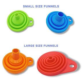 img 3 attached to 🍶 Set of 4 Silicone Collapsible Kitchen Funnels - Different Sizes for Easy Bottle Filling and Liquid Transferring - Food Grade Funnel Collection