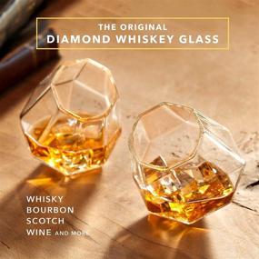 img 2 attached to 🥃 Dragon Glassware Diamond Whiskey Glasses - Premium Barware for Scotch, Bourbon, Liquor, Cocktails - Ideal Christmas Gifts with Exquisite Packaging - 10-Ounce, Set of 2