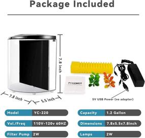 img 3 attached to YCTECH 1.2 Gallon Aquarium Starter Kits - Premium Betta Fish Tank with LED Light and Filter Pump - Stunning White and Black Design