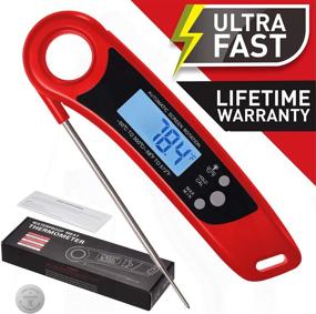 img 4 attached to 🥩 Dalazno Red Meat Thermometer: Waterproof, Folding Probe, Instant Read for BBQ, Grilling, Smoker & Roasting - LCD Backlight & Calibration