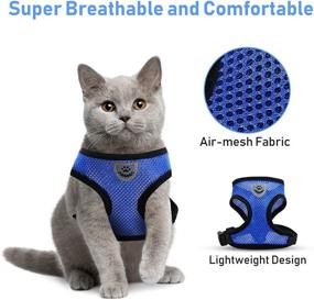 img 2 attached to Blue Cat Harness and Leash Set - Adjustable Escape Proof Vest with Reflective Strips, Breathable and Easy Control Jacket for Outdoor Walking - Suitable for Small to Large Cats (S Size)