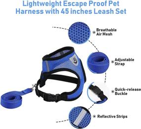 img 1 attached to Blue Cat Harness and Leash Set - Adjustable Escape Proof Vest with Reflective Strips, Breathable and Easy Control Jacket for Outdoor Walking - Suitable for Small to Large Cats (S Size)