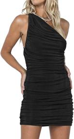 img 4 attached to Elfurie Shoulder Sleeveless Bodycon Homecoming Women's Clothing and Dresses