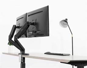 img 3 attached to 🖥️ Maximize Desk Space with VIVO Dual Arm Monitor Mount for screens up to 27 inches - STAND-V002O".