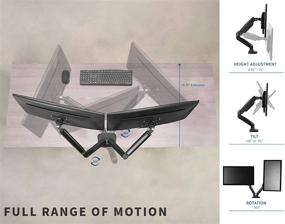 img 1 attached to 🖥️ Maximize Desk Space with VIVO Dual Arm Monitor Mount for screens up to 27 inches - STAND-V002O".