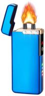 💨 usb rechargeable arc plasma lighter - windproof, flameless, blue led battery indicator - ideal for cigarettes, cigars, outdoors & indoors logo