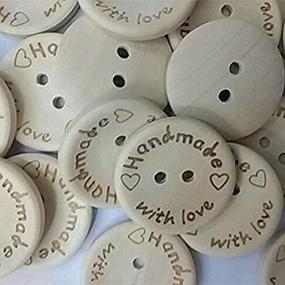 img 3 attached to 🧵 Fangfang 100pcs Handmade 2-Hole Wooden Sewing Buttons: Love Scrapbook DIY Crafts (15mm)