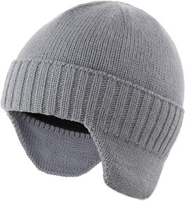 img 1 attached to 🧢 Stay Warm in Style with Home Prefer Mens Winter Hat: Knit Earflap Hat Stocking Caps with Ears Beanie Hat