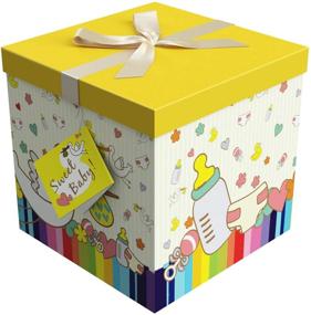 img 4 attached to 🎁 Подарочная коробка для малышей Petit Bebe Collection 12x12x12 - Легко собирается и многократно используется - Без необходимости клея - Включает ленту, тканевую бумагу и ярлык для подарка - Коробка для подарков EZ от Endless Art US
