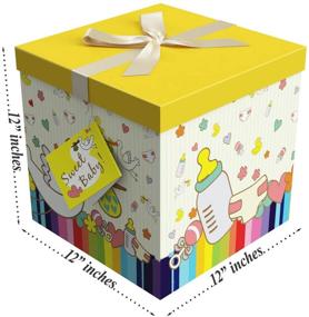 img 3 attached to 🎁 Подарочная коробка для малышей Petit Bebe Collection 12x12x12 - Легко собирается и многократно используется - Без необходимости клея - Включает ленту, тканевую бумагу и ярлык для подарка - Коробка для подарков EZ от Endless Art US