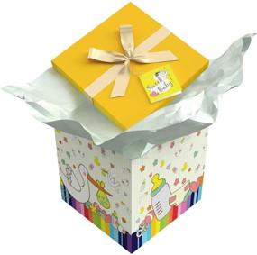 img 2 attached to 🎁 Подарочная коробка для малышей Petit Bebe Collection 12x12x12 - Легко собирается и многократно используется - Без необходимости клея - Включает ленту, тканевую бумагу и ярлык для подарка - Коробка для подарков EZ от Endless Art US