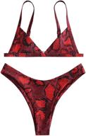 zaful snakeskin swimsuit triangle multi red women's clothing and swimsuits & cover ups logo