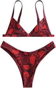 img 2 attached to ZAFUL Snakeskin Swimsuit Triangle Multi Red Women's Clothing and Swimsuits & Cover Ups