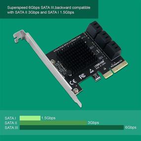 img 1 attached to LTERIVER PCI Express X4 на 6-портовую SATA 3.0 контроллерную карту - Подключение и использование на Windows, Mac и Linux - 6x 6Gbps максимальная скорость SATA 3.0 портов не RAID - Поддержка загрузки AHCI (PCE-G2S6)