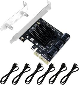 img 4 attached to LTERIVER PCI Express X4 на 6-портовую SATA 3.0 контроллерную карту - Подключение и использование на Windows, Mac и Linux - 6x 6Gbps максимальная скорость SATA 3.0 портов не RAID - Поддержка загрузки AHCI (PCE-G2S6)