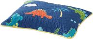 🦖 all american collection 2pc kids dinosaur printed bedspread quilt set - soft & comfy (navy/yellow, twin) logo