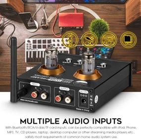 img 3 attached to 🎧 HiFi Mini Vacuum Tube Preamp with Bluetooth 5.0, USB Player, Stereo Audio, and Headphone Amplifier