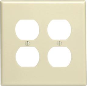 img 1 attached to 🔌 Leviton 86116 Oversized Ivory Thermoset Duplex Receptacle Wallplate, 2-Gang, Box Mount