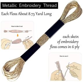 img 2 attached to 🧵 Bronze Premium Metallic Embroidery Thread - Cross Stitch Threads - Crafts Thread - Bracelet Thread - 6 Skeins Six Strand Embroidery Floss