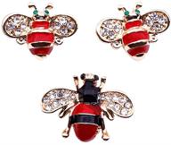 enamel lapel bee brooch pin set - 3 pack, cute cartoon crystal animal novelty pins with funny badges for women, girls, boys: clothing, bags, backpacks, jackets, hats logo