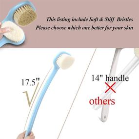 img 1 attached to 🛀 17.5-Inch Long Handled Body Bath Brush with Soft Bristles for Shower, Gentle Back Scrubber to Promote Healthy Glowing Skin and Beauty – Blue