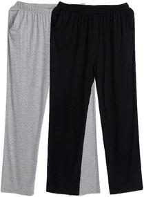 img 2 attached to Premium Locachy Pockets Lightweight Bottoms - X-Large Men's Apparel for Sleep & Lounge
