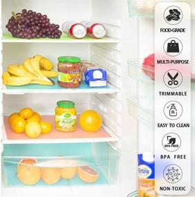 img 2 attached to 🧊 Washable Refrigerator Liners - 12 Pcs Mats Covers for Organizing Home Kitchen Gadgets & Accessories in Top Freezer Glass Shelf, Wire Shelving, Cupboard, Cabinet Drawers