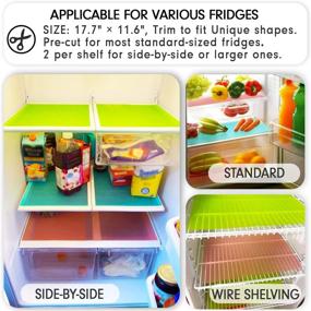 img 1 attached to 🧊 Washable Refrigerator Liners - 12 Pcs Mats Covers for Organizing Home Kitchen Gadgets & Accessories in Top Freezer Glass Shelf, Wire Shelving, Cupboard, Cabinet Drawers