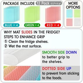 img 3 attached to 🧊 Washable Refrigerator Liners - 12 Pcs Mats Covers for Organizing Home Kitchen Gadgets & Accessories in Top Freezer Glass Shelf, Wire Shelving, Cupboard, Cabinet Drawers