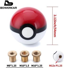 img 3 attached to Pokeball Gear Shift Knob - 2.15 Inches, Compatible with Most Car Models, 4 5 6 Speed - Includes Adapters