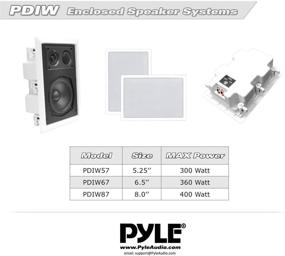 img 1 attached to 🔊 Pyle PDIW87 White Ceiling Wall Mount Enclosed Speaker - 400W Stereo In-wall/In-ceiling 8" Full Range Deep Bass Speaker System - Flush Mount | 50Hz-20kHz Frequency Response