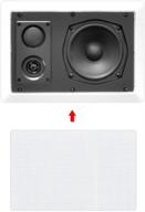 🔊 pyle pdiw87 white ceiling wall mount enclosed speaker - 400w stereo in-wall/in-ceiling 8" full range deep bass speaker system - flush mount | 50hz-20khz frequency response logo