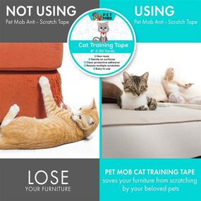 img 3 attached to 🐱 Pet Mob Cat Scratch Deterrent Tape - Stop Bad Habits with Anti-Scratch Training Tape - Double Sided Carpet & Furniture Pet Protector - Effective Solution for Cats on Carpet, Furniture, Couch, Door