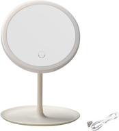 led lighted cosmetic mirror by kirhoid - round makeup mirrors with light, vanity mirrors featuring 3 color temperature settings and touch switch logo