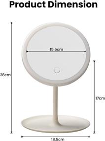 img 3 attached to LED Lighted Cosmetic Mirror by KIRHOID - Round Makeup Mirrors with Light, Vanity Mirrors featuring 3 Color Temperature Settings and Touch Switch