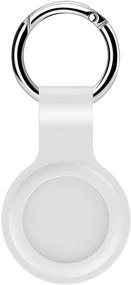 img 3 attached to 🔑 4-Pack LowGeeker AirTag Silicone Protective Keychain Holders - White, Compatible with Apple AirTag Tracker Finder