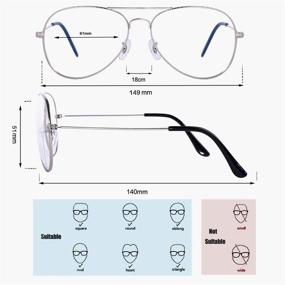 img 2 attached to 👓 Maxjuli 2-Pack Blue Light Blocking Aviator Glasses for Men and Women, Ideal for Computer, Reading, Gaming (Gold/Silver)