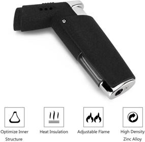 img 2 attached to Yusud Jet/Soft Flame Torch Lighter - Butane Fuel Refillable | Windproof | Gas Visible Window | Unique Table Top Design for Men