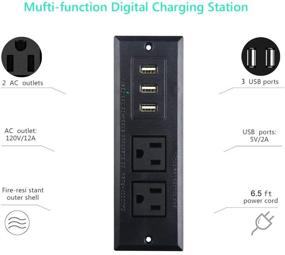 img 1 attached to 💡 Convenient Desktop Power Outlet Plug with USB Ports, Plugs, and Long Power Cord – Perfect for Office, Kitchen, and Hotel Use!