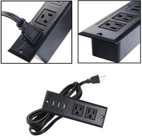 img 3 attached to 💡 Convenient Desktop Power Outlet Plug with USB Ports, Plugs, and Long Power Cord – Perfect for Office, Kitchen, and Hotel Use!