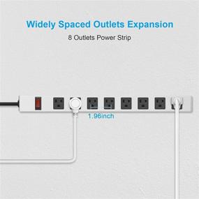 img 1 attached to ⚡ Metal 8 Outlet Power Strip, Heavy Duty Surge Protector, Wall-Mountable Power Outlet with Switch, 15A 125V 1875W, 6 FT 14AWG Power Cord