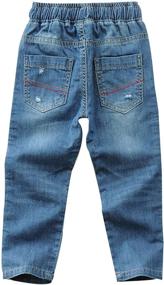 img 3 attached to 👖 Elevate Your Toddlers' Style with our Washed Elastic Length Regular Boys' Jeans