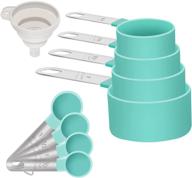 🥄 stainless steel measuring cups and spoons set of 8 - includes 4 cups & 4 spoons, multi-use for dry or liquid ingredients - green logo