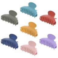 💇 matte color hair claw clips - set of 7 - ideal for thin hair, 2.8 inch size logo