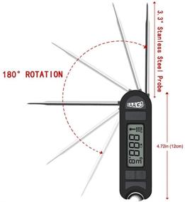 img 2 attached to EAAGD Instant Read Digital Meat Thermometer - High Precision Foldable Kitchen Cooking 🌡️ Thermometer with Bottle Opener: Multipurpose Thermometers for BBQ, Coffee, Baby Food, and Bath Water