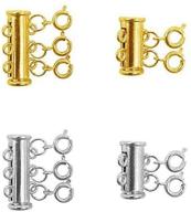 ⛓️ enhance your jewelry game with layered necklace spacer clasps - magnetic tube lock for bracelets, necklaces, pearls, and crafts (gold & silver) logo